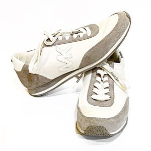 Michael Kors Stanton Gray MK Logo Suede Trainer Sneakers, Sz 8.5